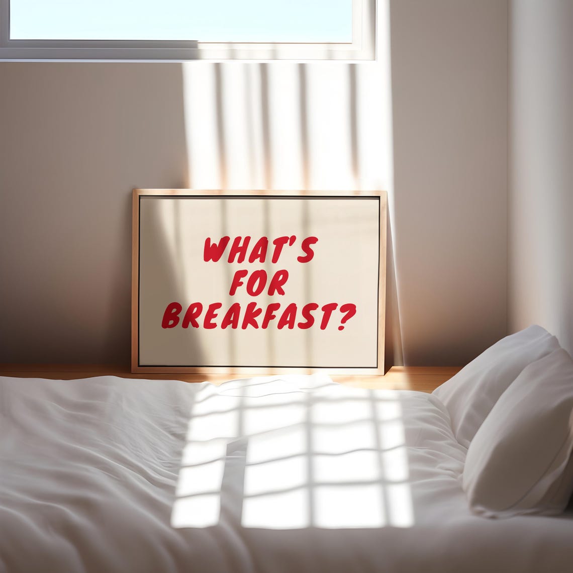 Whats For Breakfast Red Bold Typography Modern Kitchen Poster - Image 3