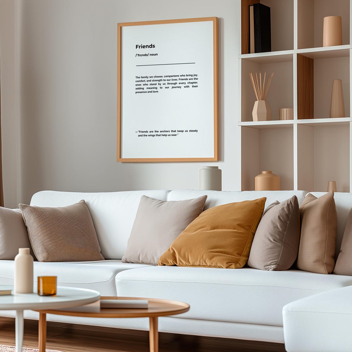 Friends Definition Minimalist Typography Print With Quote Gift - Image 3