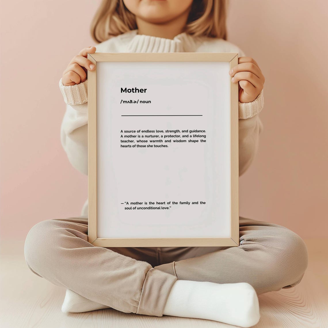 Mother Definition Heartfelt Nurturer Tribute Minimalist Gift Poster