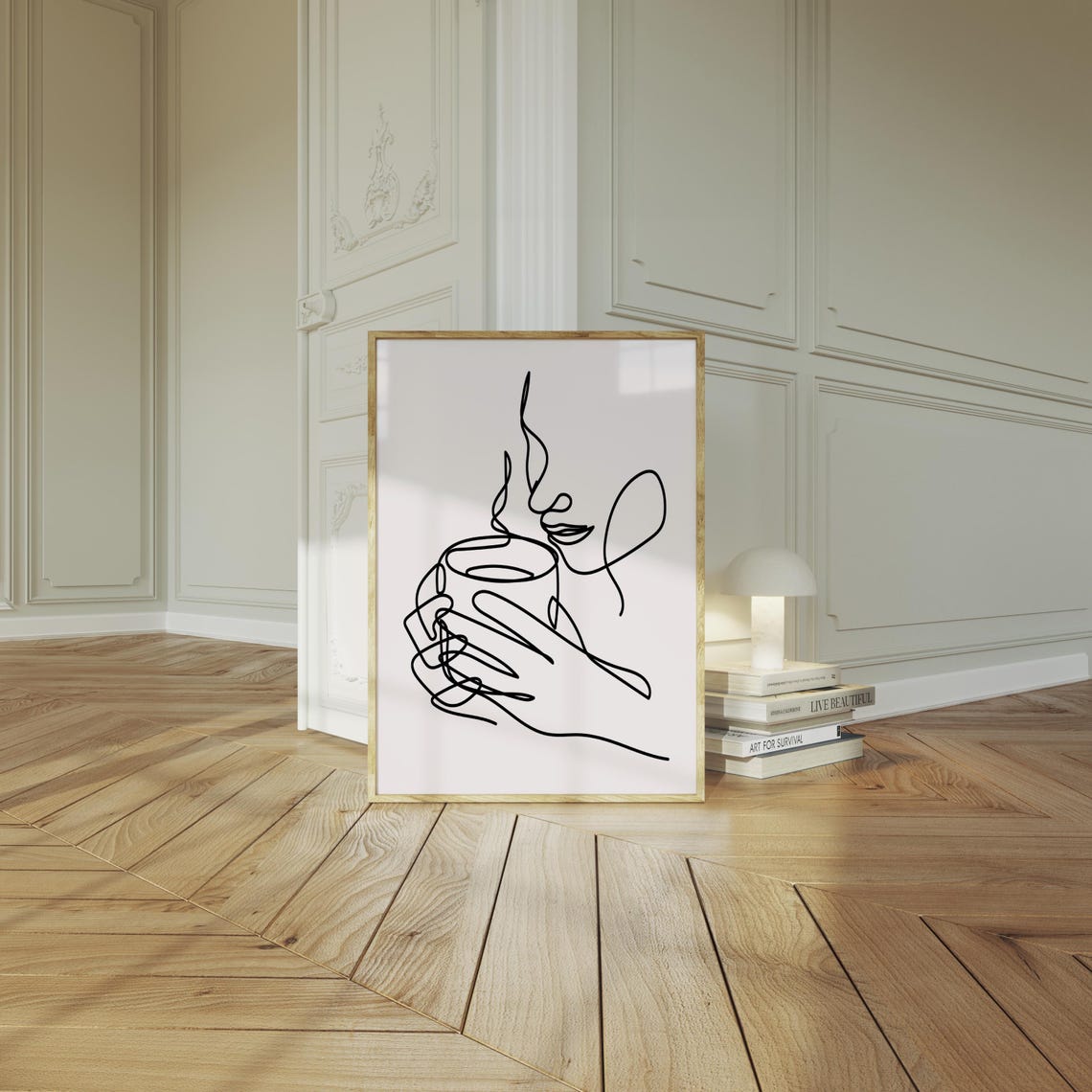 Coffee Wall Art Coffee One Line Art Modern Minimal Coffee Print Kitchen Wall Decor - Image 2