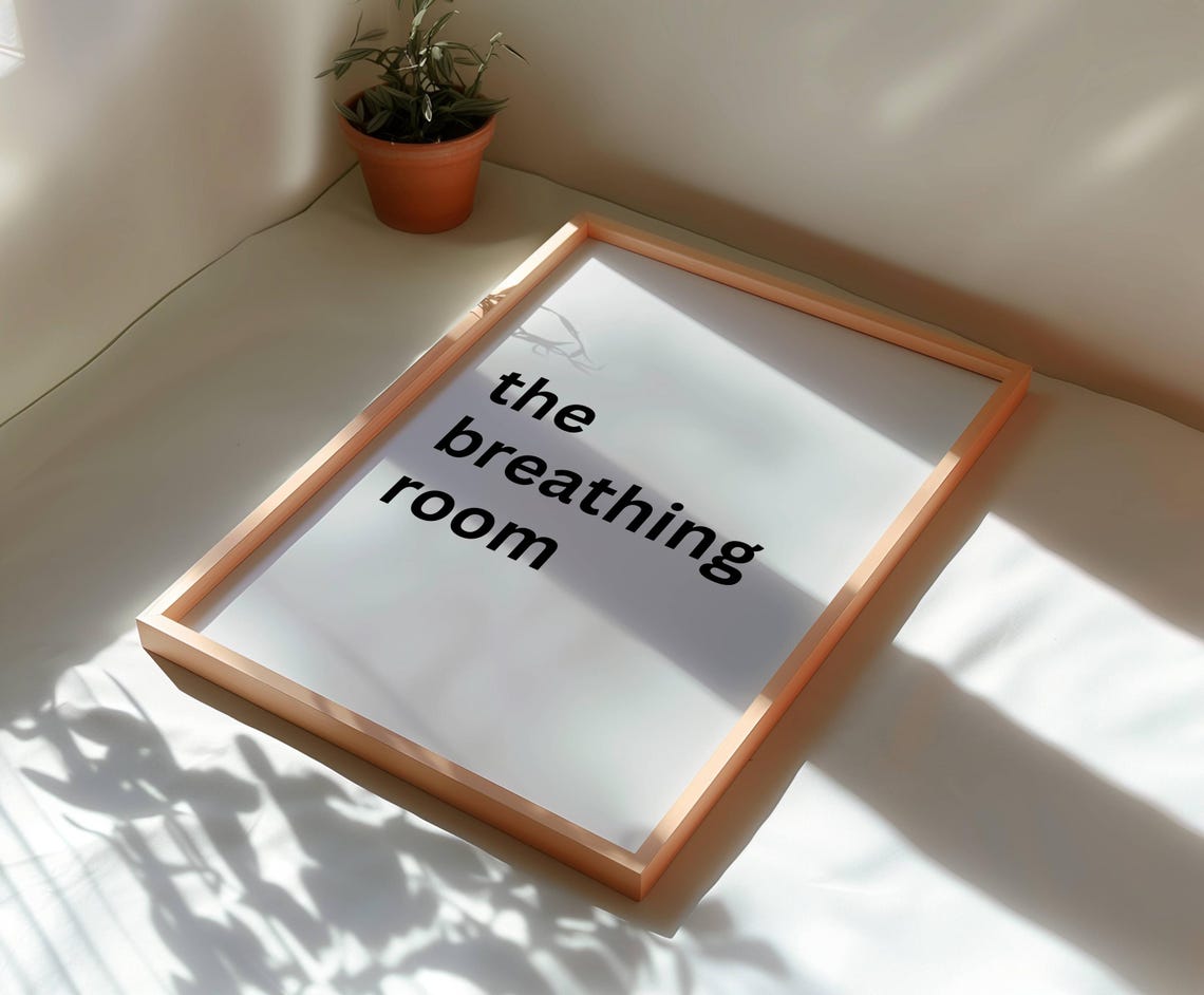 The Breathing Room Minimalist Zen Calm Typography White Poster - Image 2