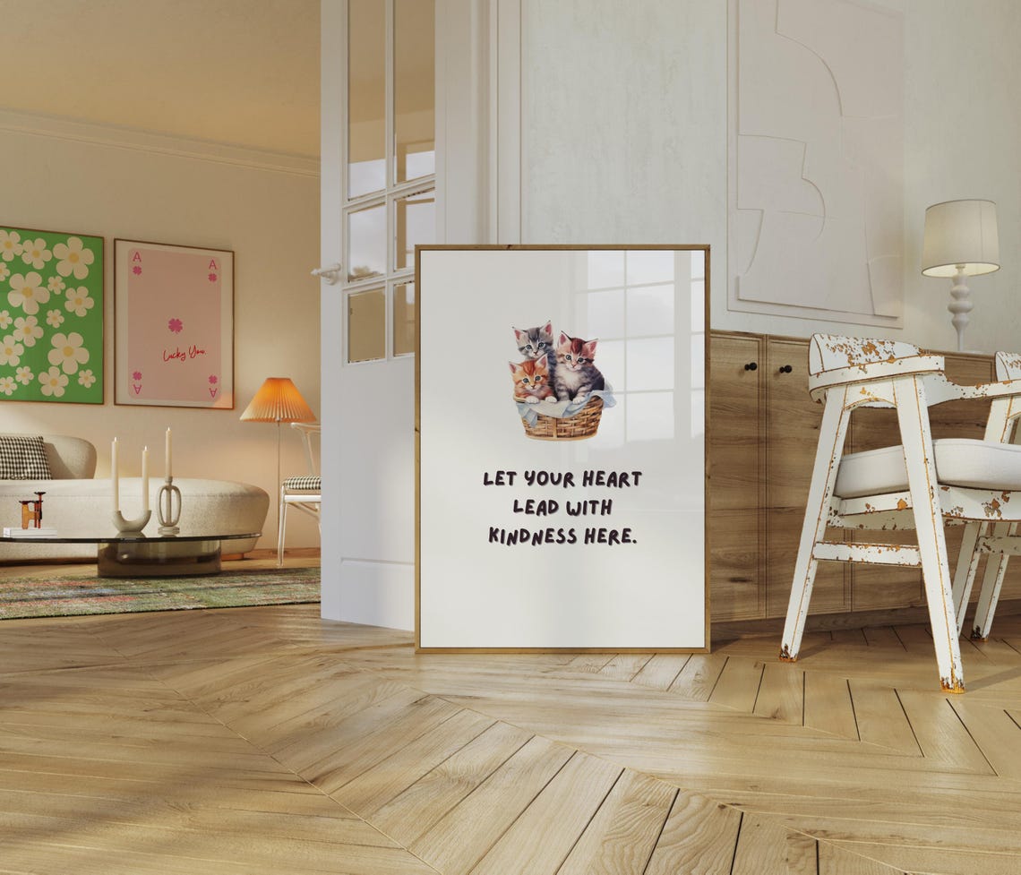 Be Kind Kitties, Retro Y2K Girly Decor