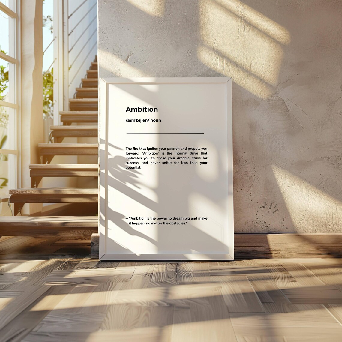 Ambition Definition Drive Success Dream Big Minimalist Office Poster