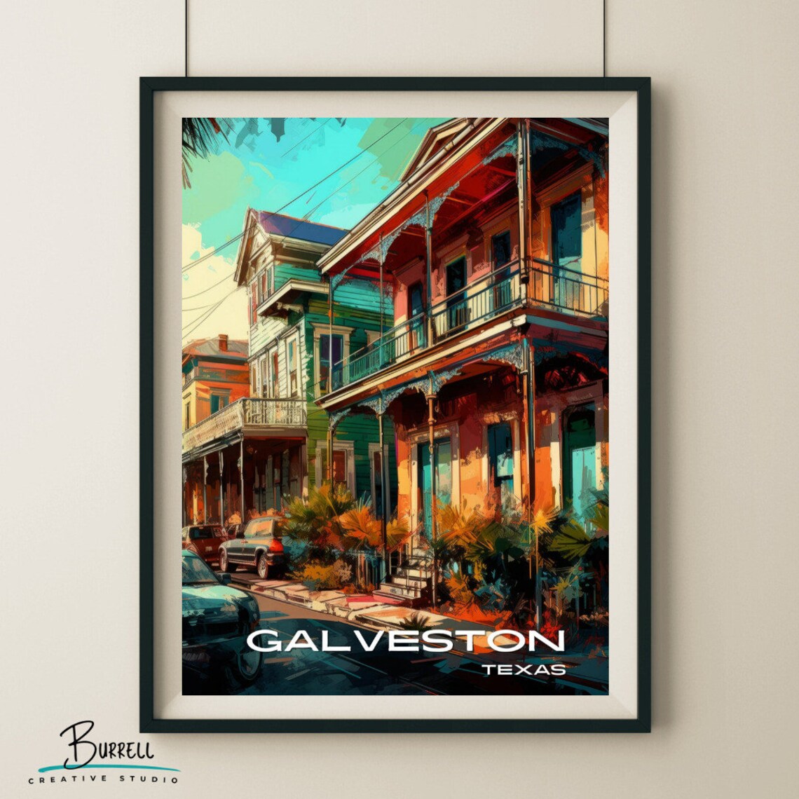 Galveston Texas Antique Home Travel Poster - Image 5