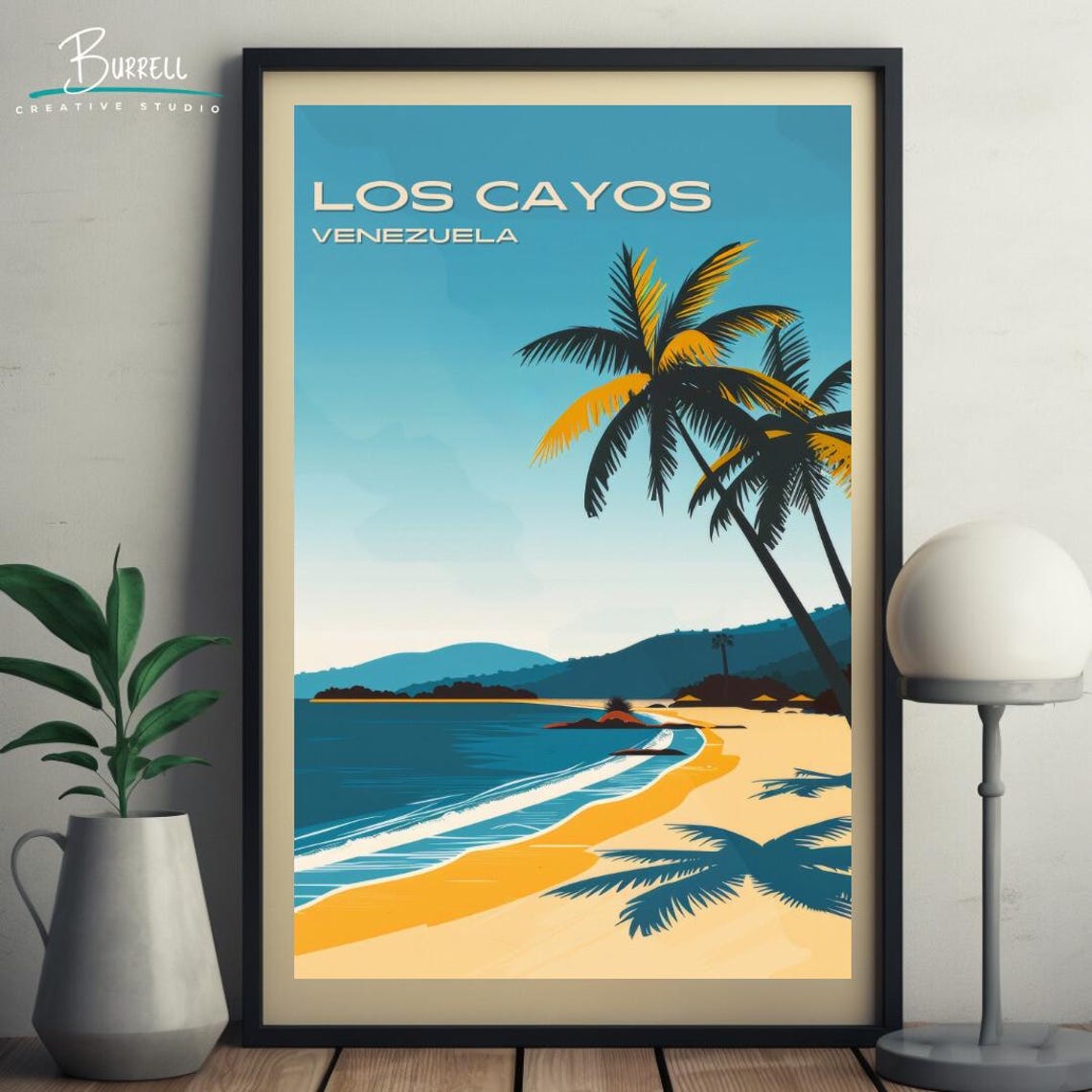 Los Cayos Venezuela Beach Palm Tropical Island Travel Poster - Image 5