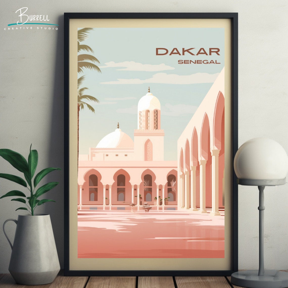 Dakar Senegal Grand Mosque Travel Poster Wall Art Poster Print - Image 5