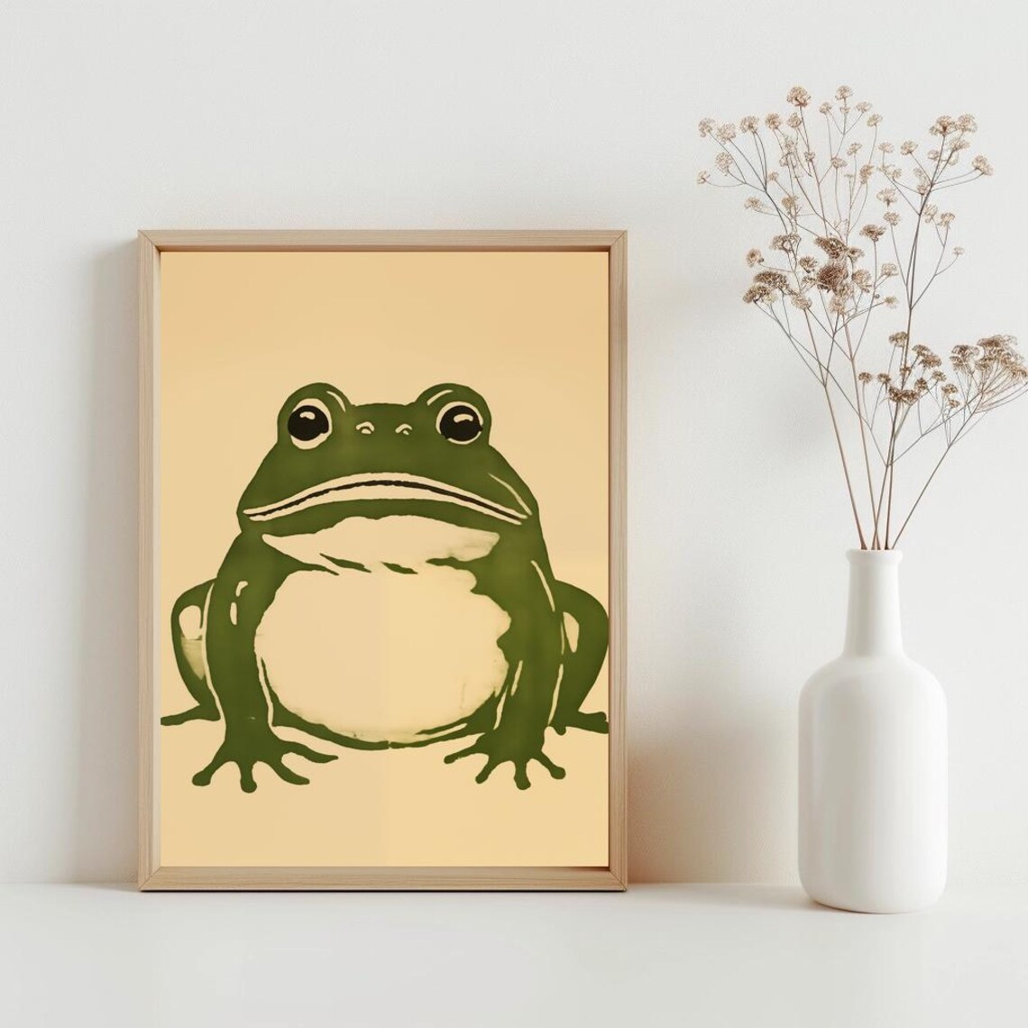 Matsumoto Hoji Frog Vintage Japanese Woodblock Animal Art Poster