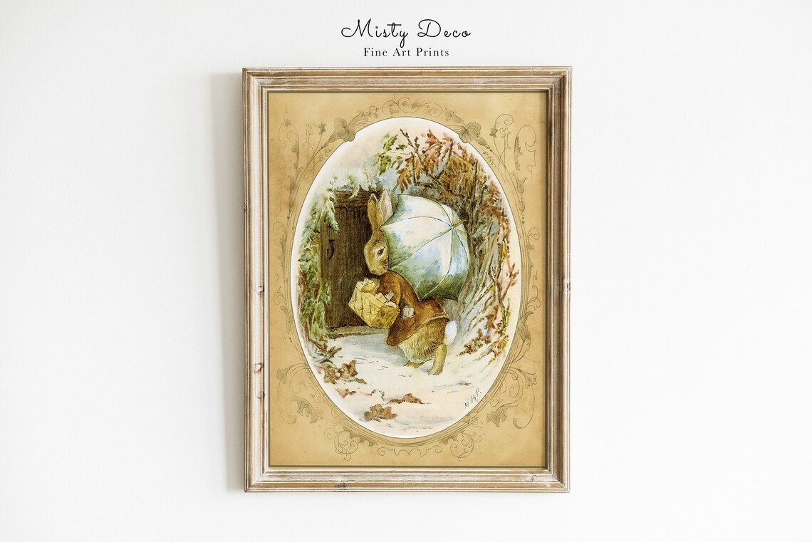 Beatrix Potter Rabbit Vintage Illustration Art Print