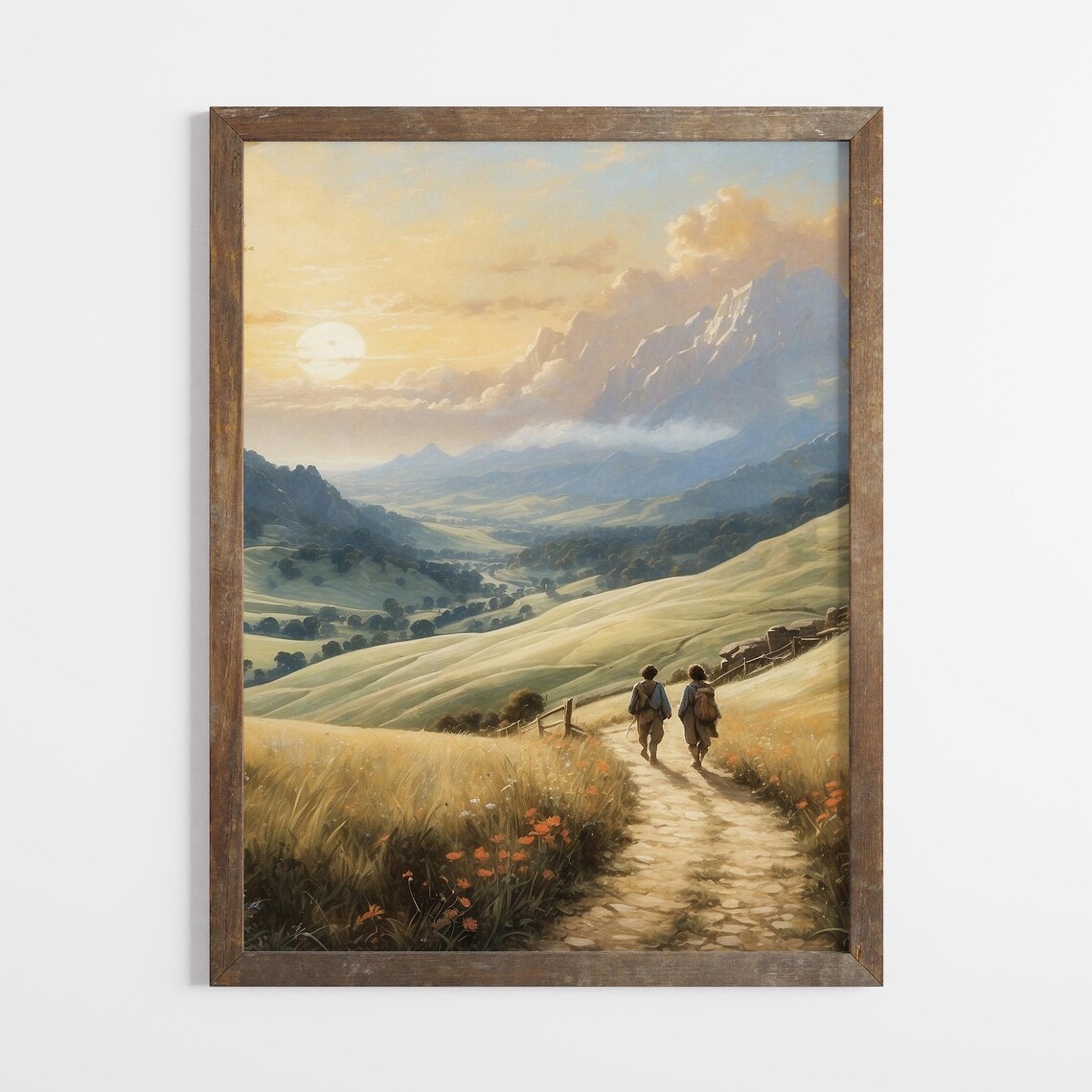 Old Friends Leaving The Shire Inspired Oil Painting Art Print