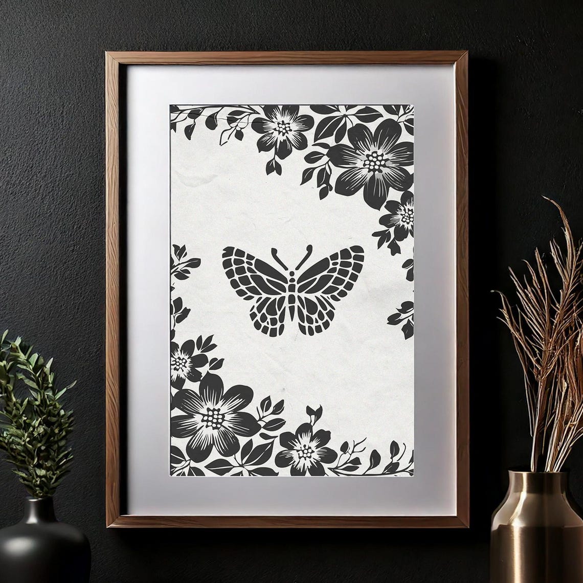 Minimal Nature Wall Art Butterfly Print Art For Apartment Minimal Art Butterfly Art Black And White Butterfly Art Print 037 - Image 2