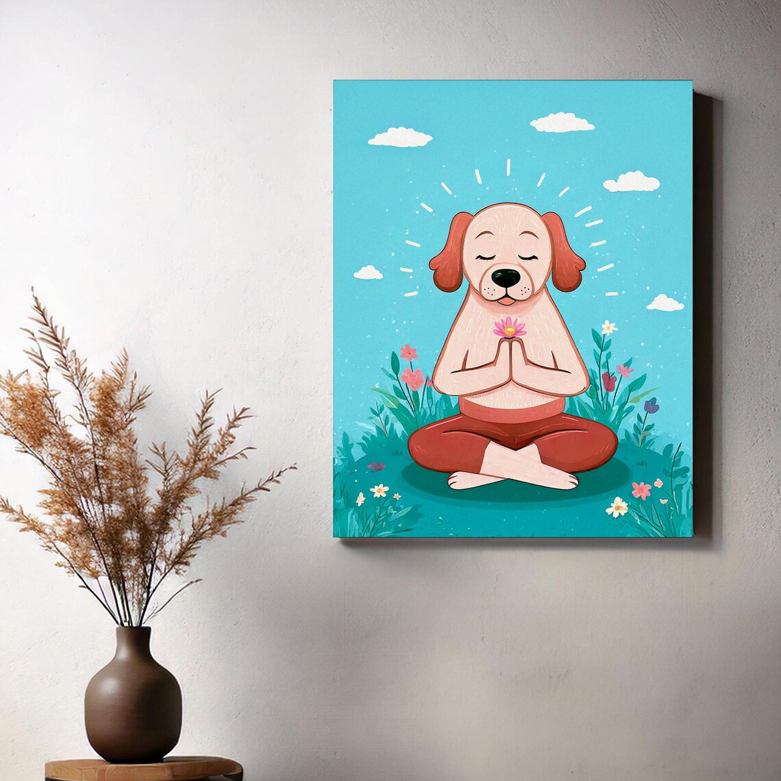 Meditating Dog Art Print, Cute Zen Dog Decor - Image 3
