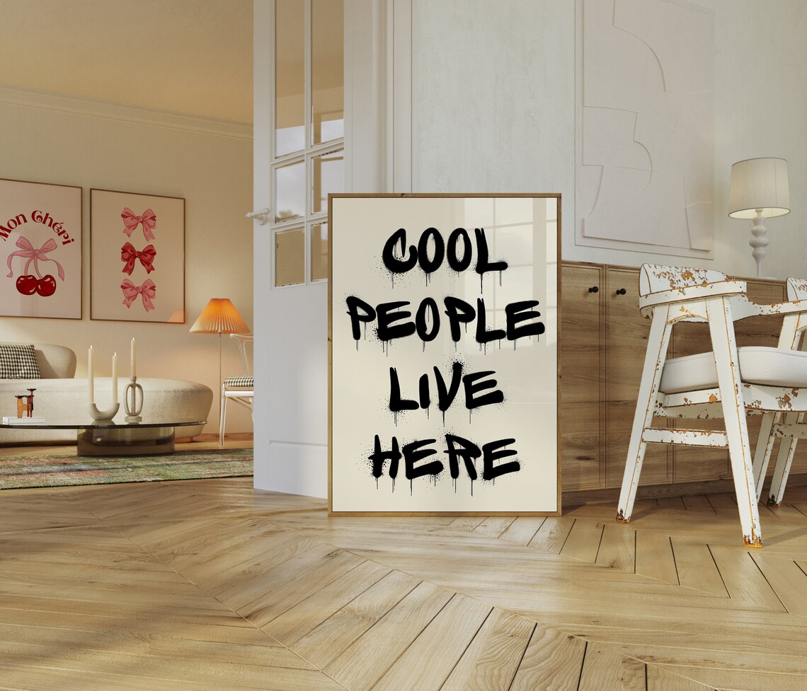 Cool People Live Here Graffiti Quote Art Print - Image 2