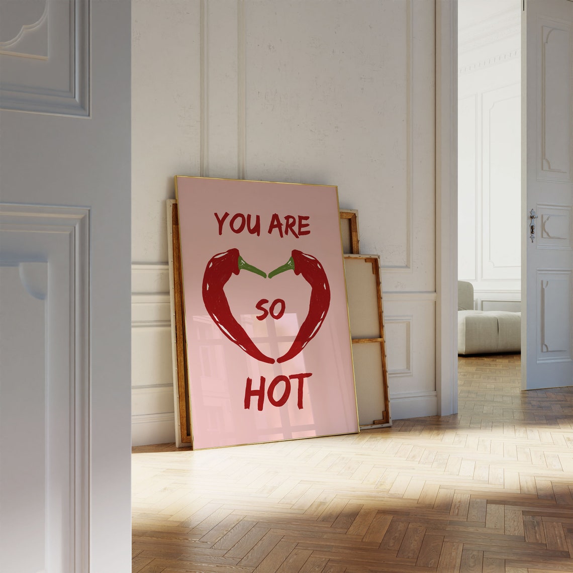 You Are So Hot Chili Pepper Heart Funny Kitchen Quote Poster - Image 3