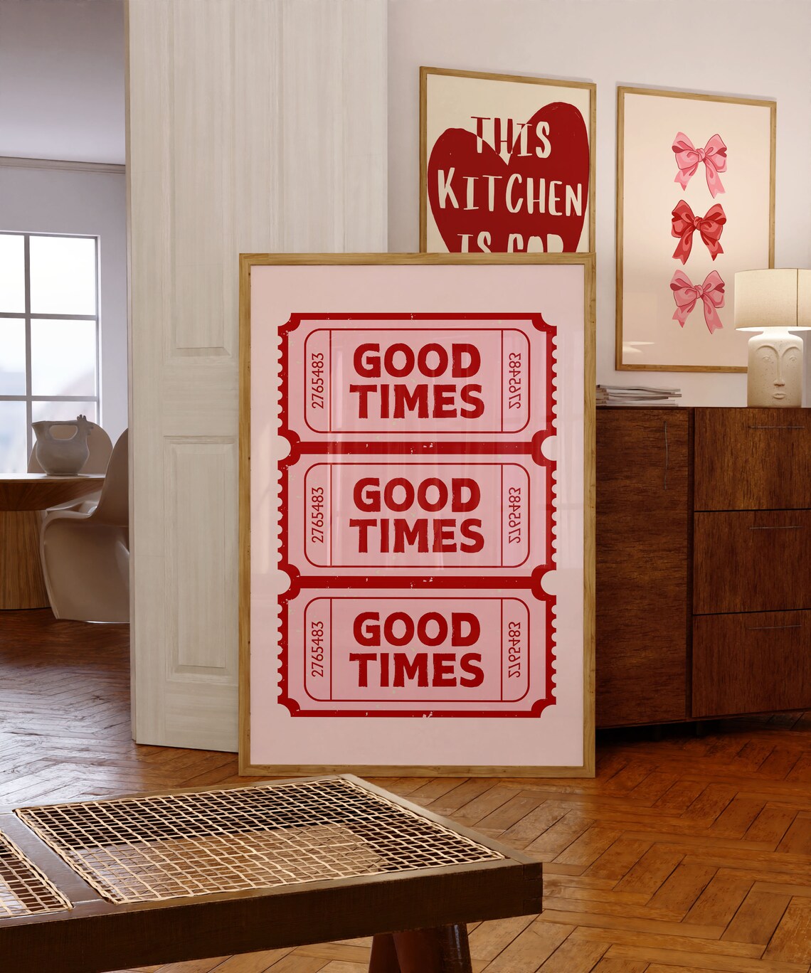 Retro Good Times Ticket Poster, Trendy Wall Decor
