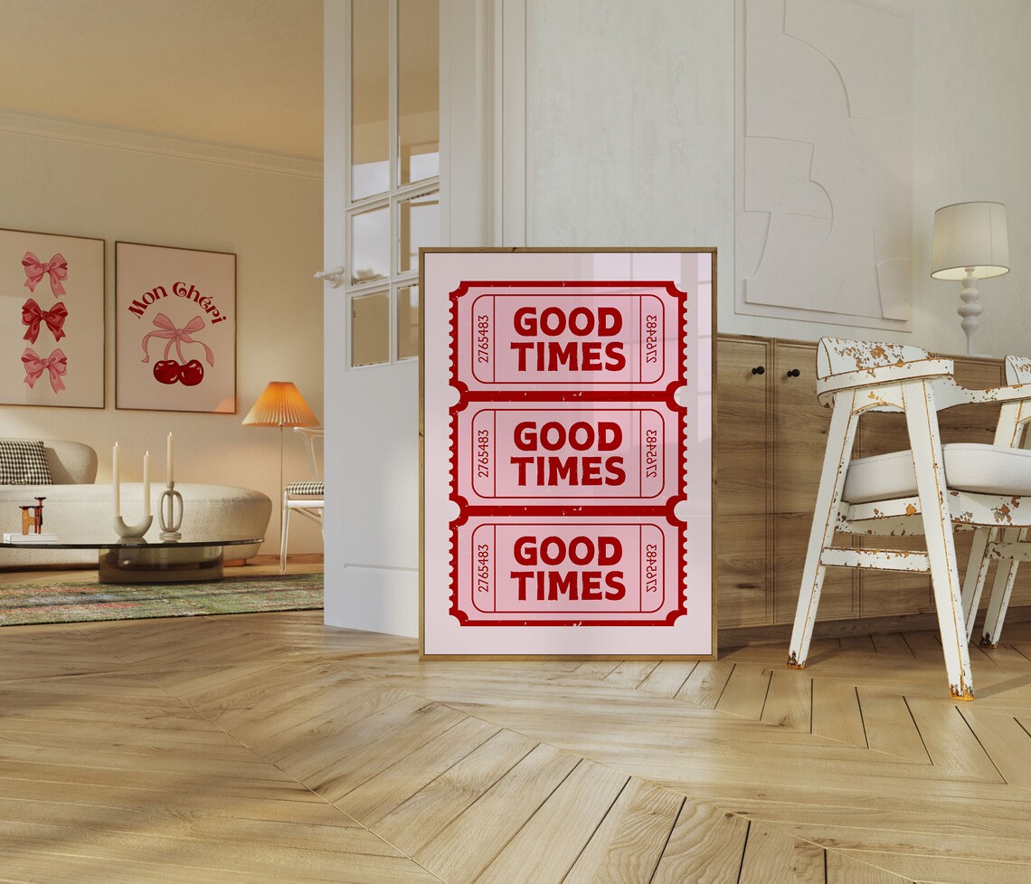 Retro Good Times Ticket Poster, Trendy Wall Decor - Image 3