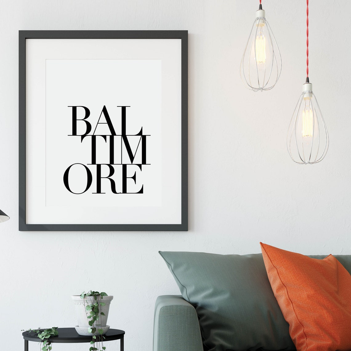 Baltimore Maryland Minimalist Stacked Serif Typography Poster - Image 3