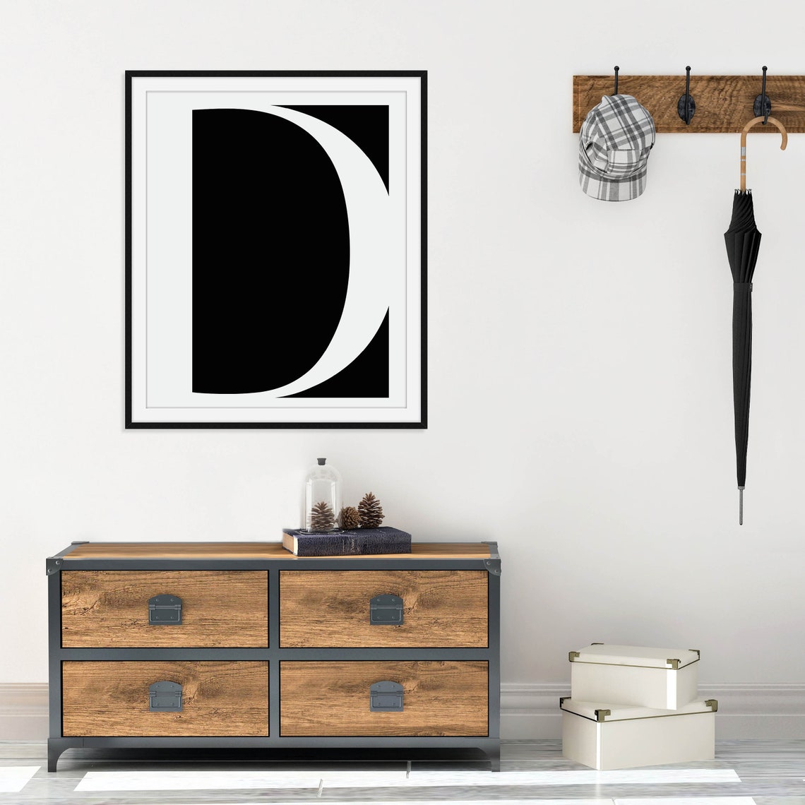 Oversized Initial Letter Black White High Contrast Typography Poster - Image 3