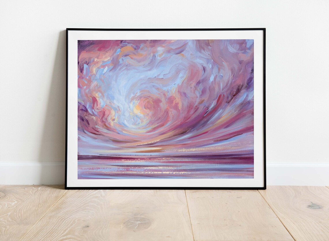 Pastel Seascape Art Print, Dreamy Impressionist Style