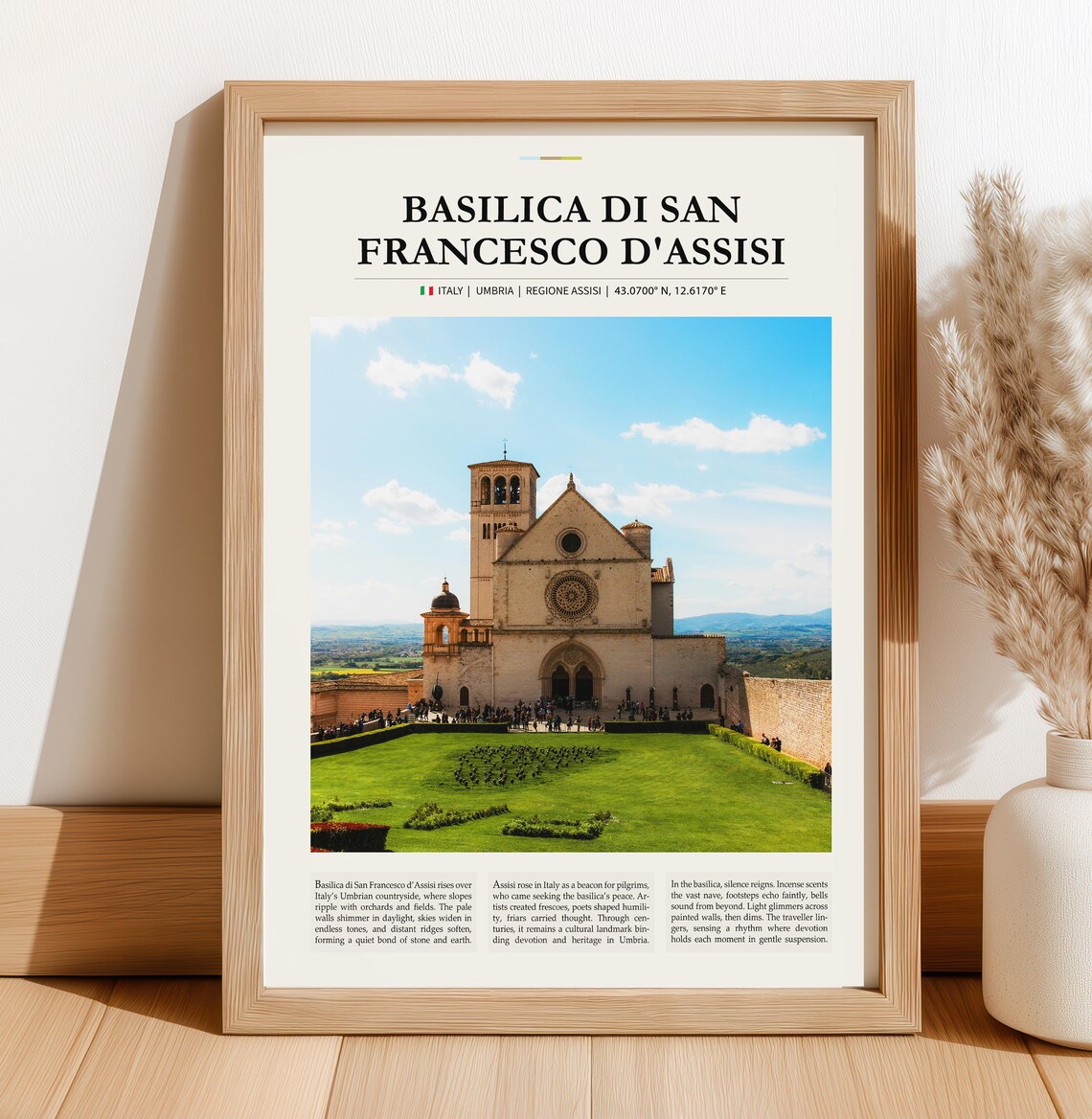 Basilica Di San Francesco Assisi Umbria Italy Historic Travel Poster