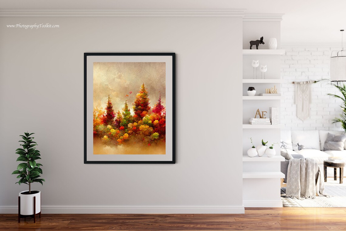 Autumn Landscape Art Print, Vintage Fall Decor - Image 4