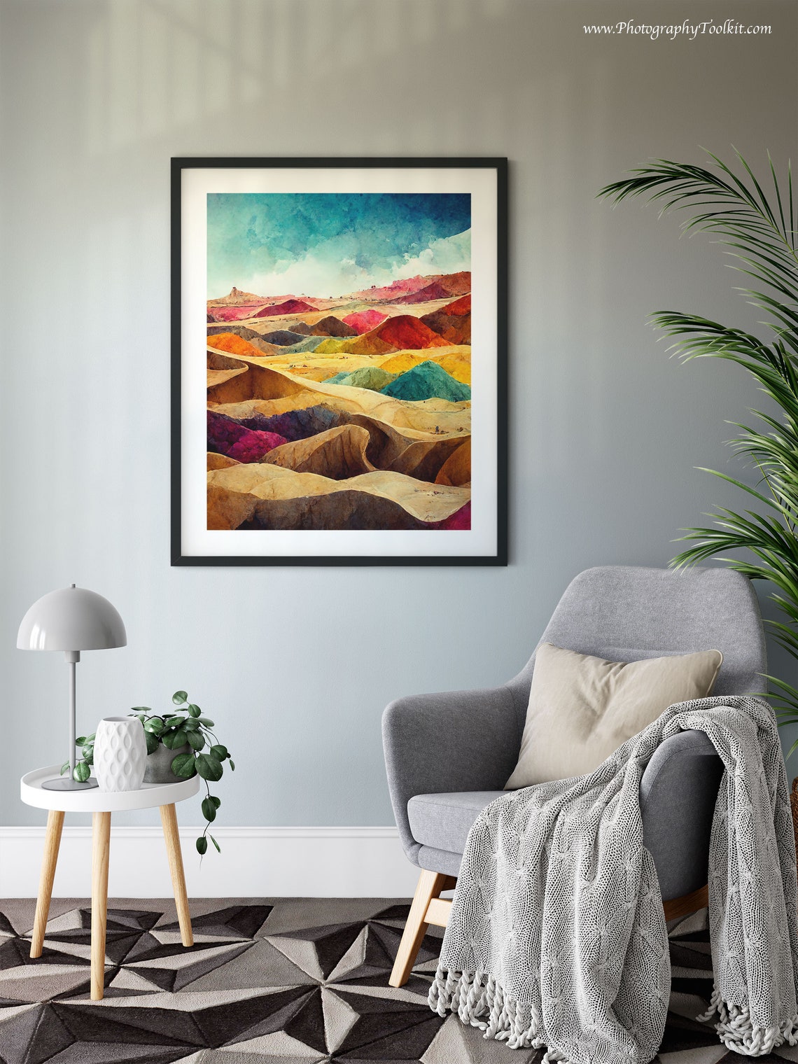 Painted Desert Colorful Badlands Hills Scenic Watercolor Poster - Image 6
