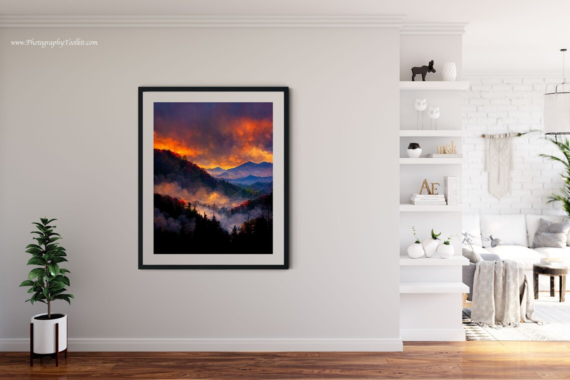 Great Smoky Mountains Travel Poster, Landscape Art - Image 4