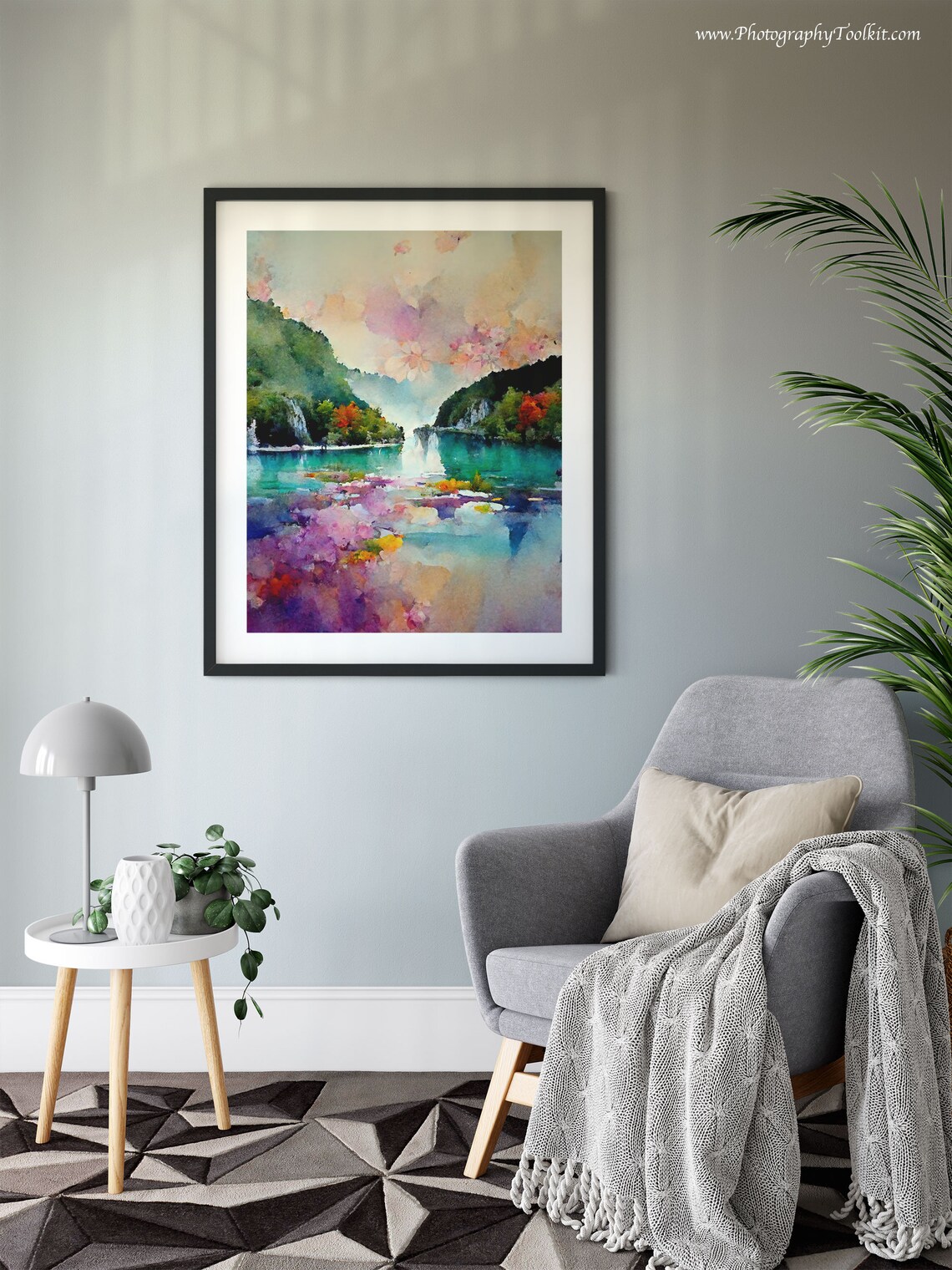 Plitvice Lakes National Park Travel Poster, Neutral Landscape - Image 6