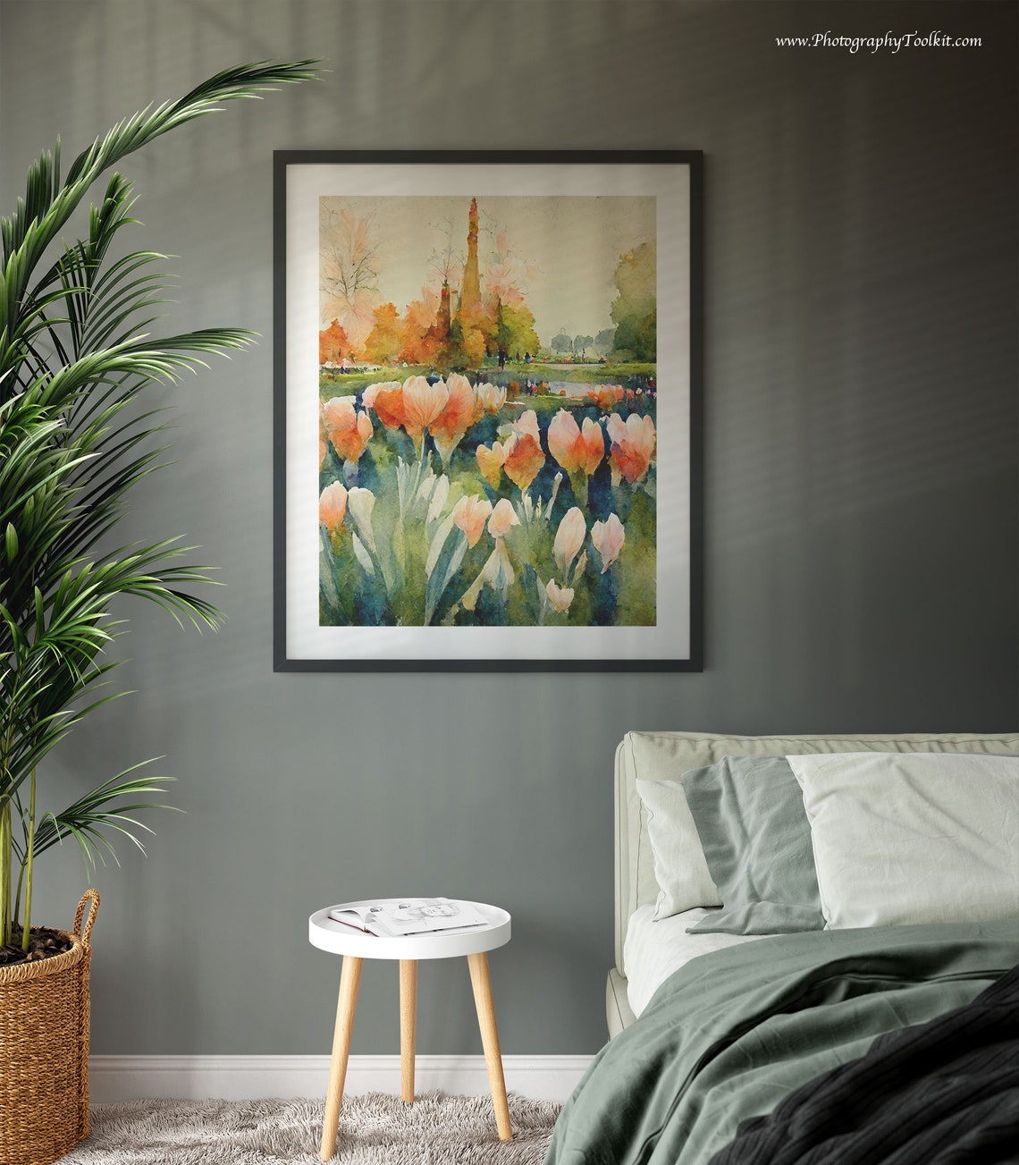 Keukenhof Tulip Field Print Netherlands Poster Flower Field Art Print Scandinavian Wall Art Countryside Flower Field Flower Field Print - Image 3