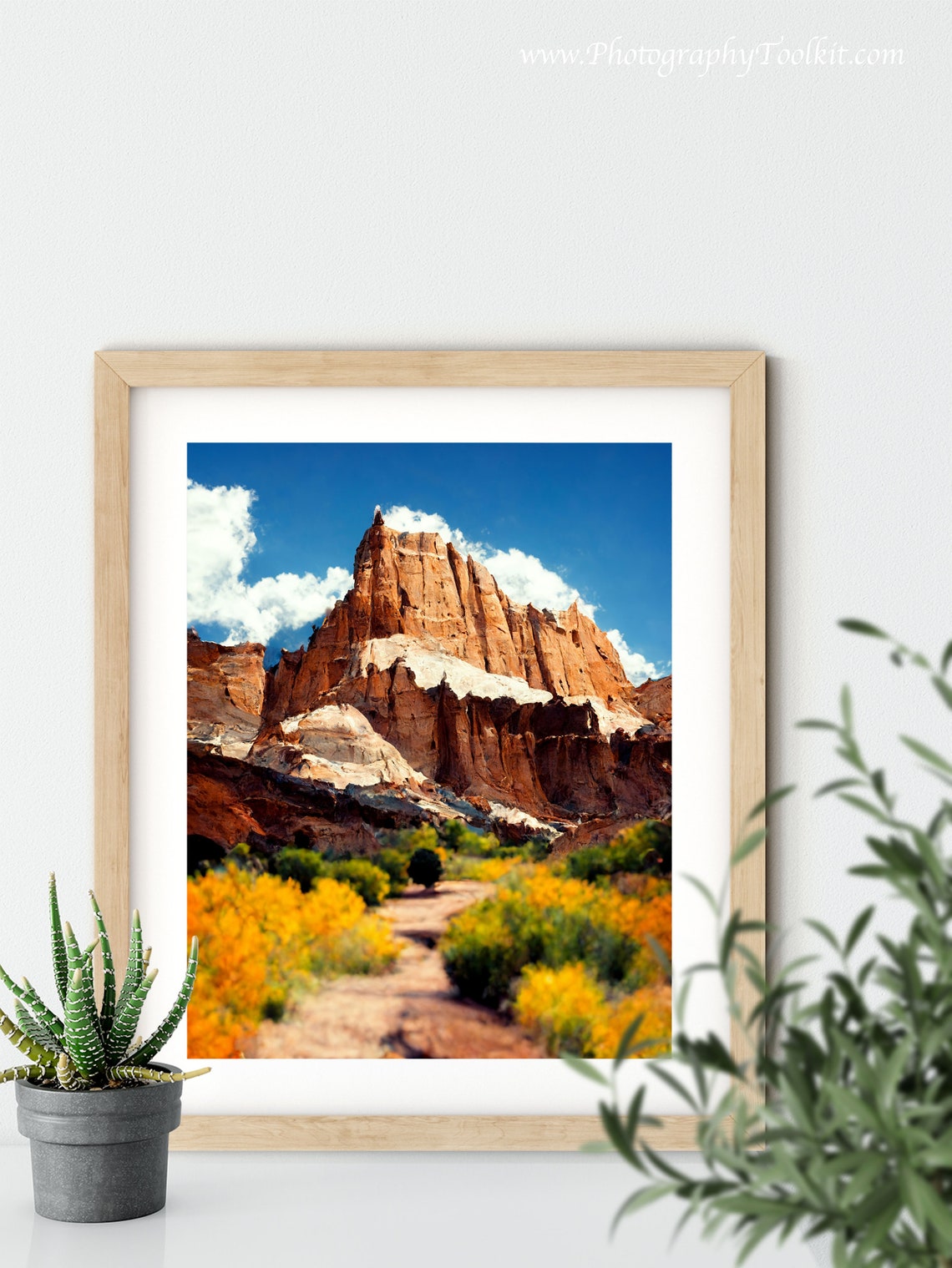 Capitol Reef Red Rock Spire Desert Trail Blue Sky Utah Landscape Print - Image 5