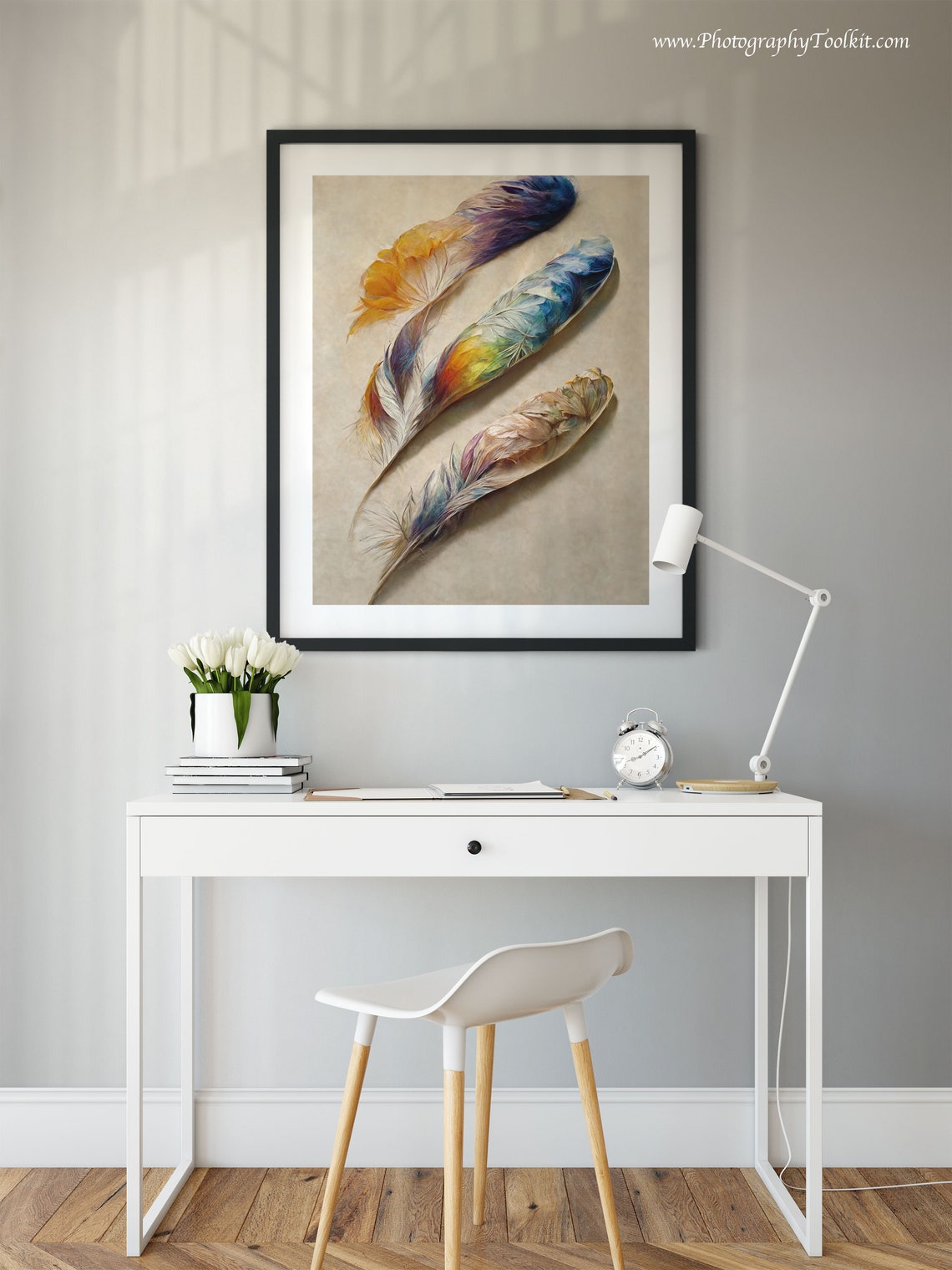 Feather Prints Feather 3 Feathers Feather Art Feather Wall Art Feather Poster Vintage Feather Print Rustic Wall Art - Image 2