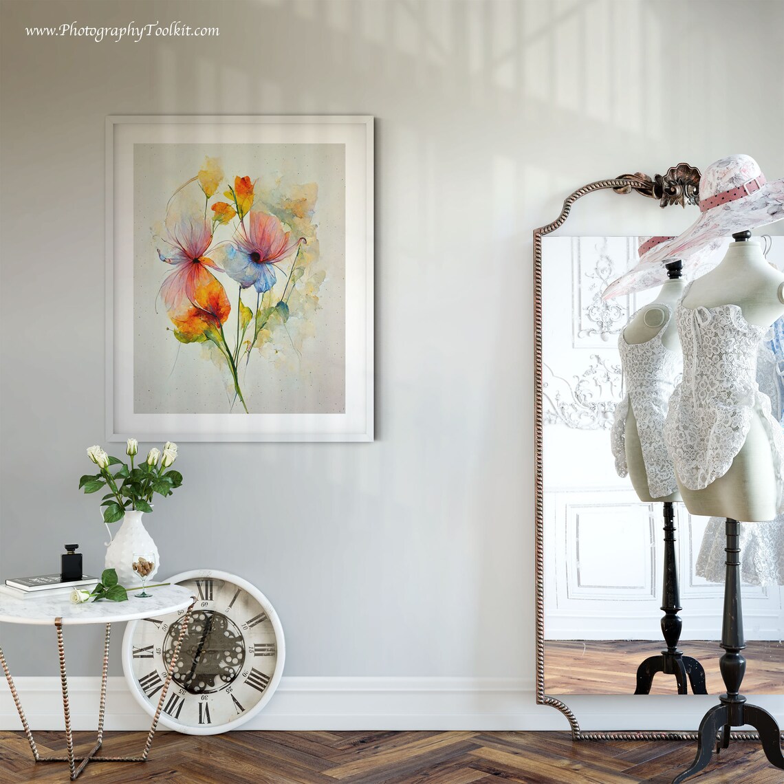 Colorful Wildflowers Watercolor Bouquet Bright Floral Poster - Image 3