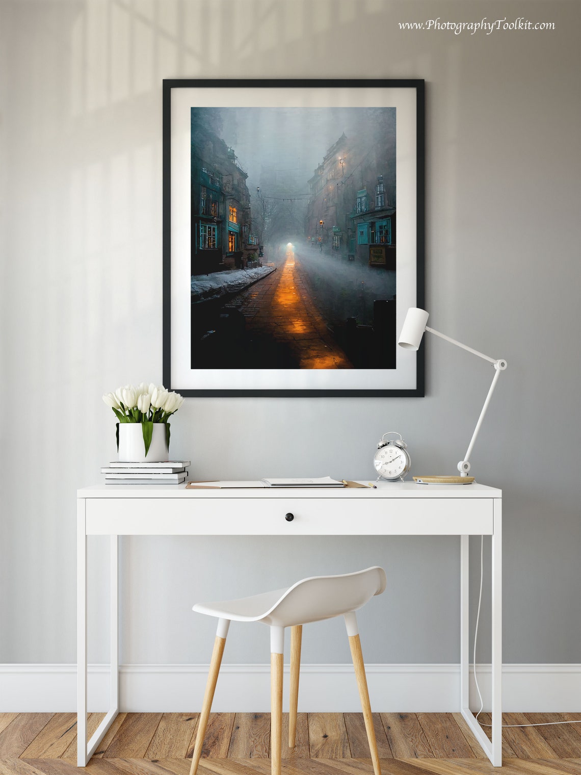 City Street At Night Art Print - Image 2