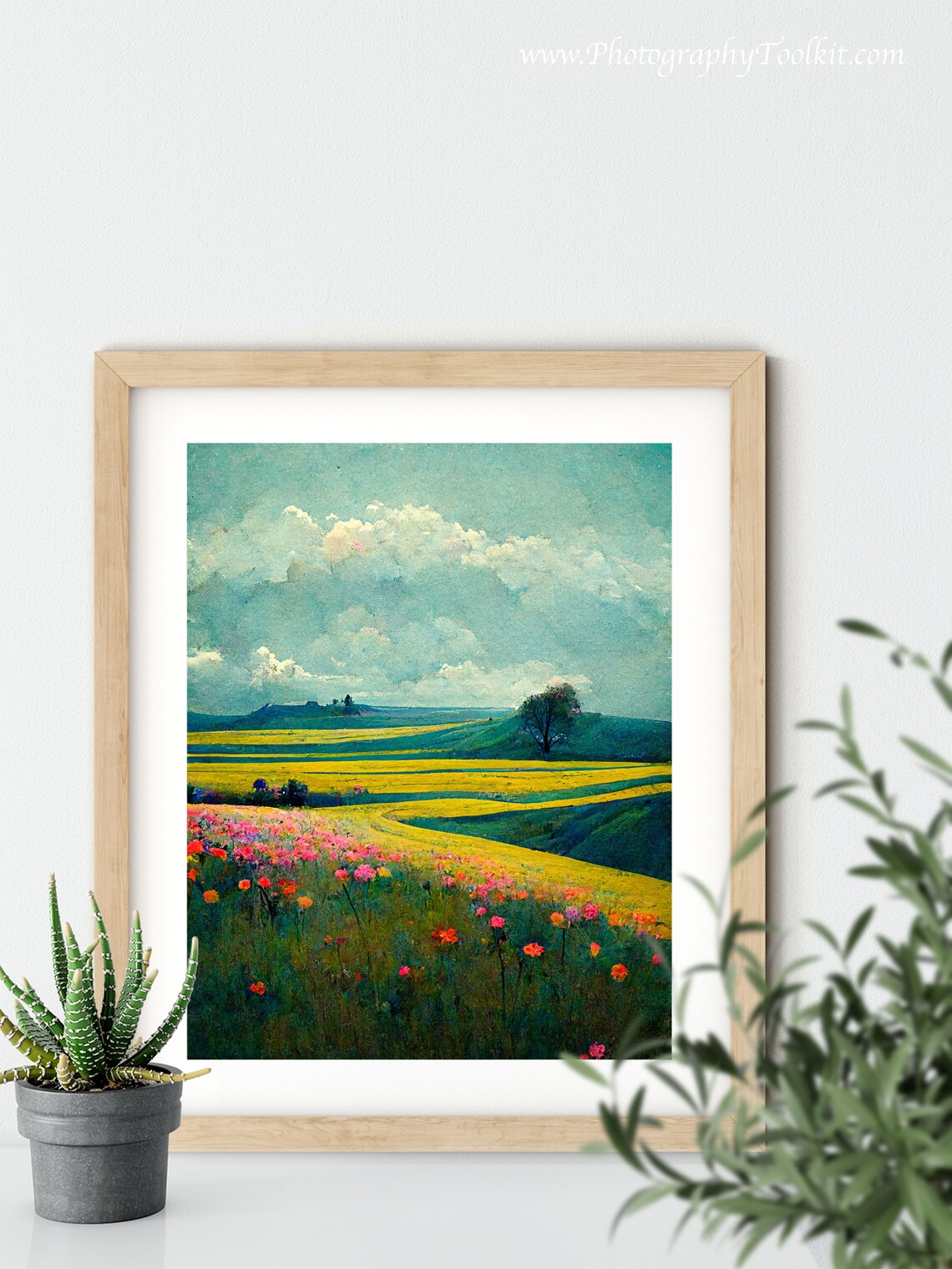 Vintage Spring Meadow Landscape Art Print - Image 5