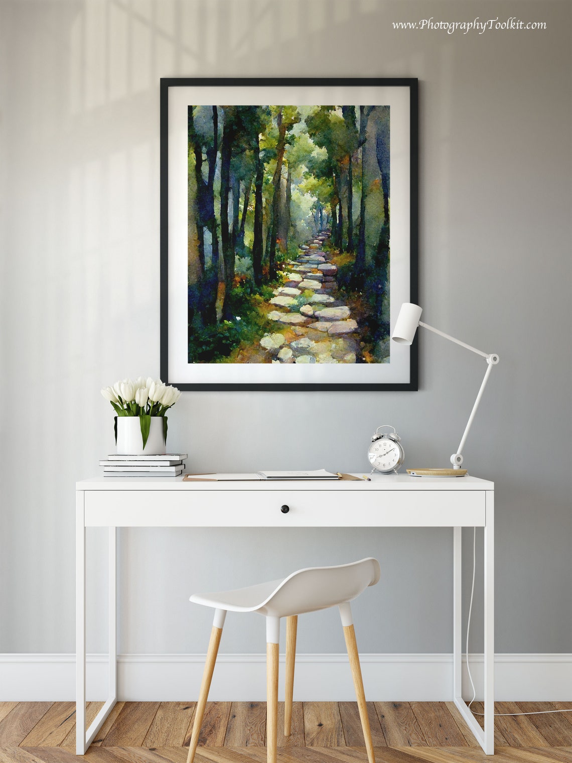 Forest Path Print Tree Wall Art Forest Print Adventure Art Print Forest Watercolor Forest Wall Art Sycamore Path Print Wilderness Art - Image 2