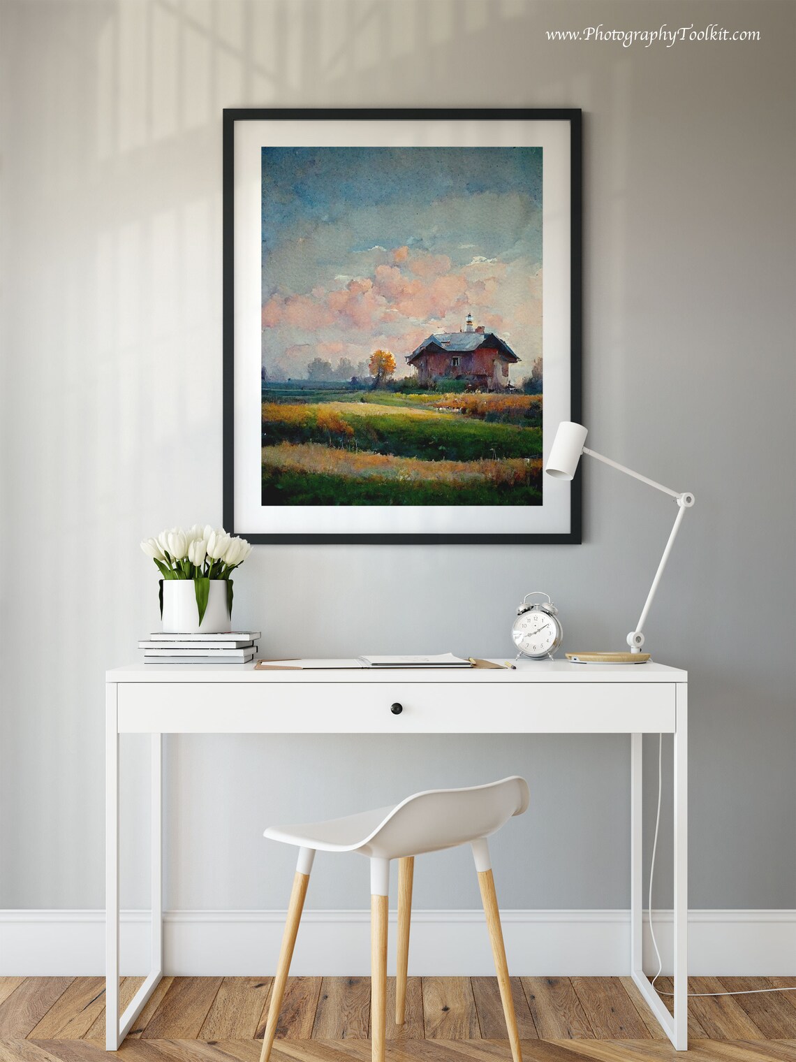 Country Landscape Painting Spring Meadow Art Print - Image 2