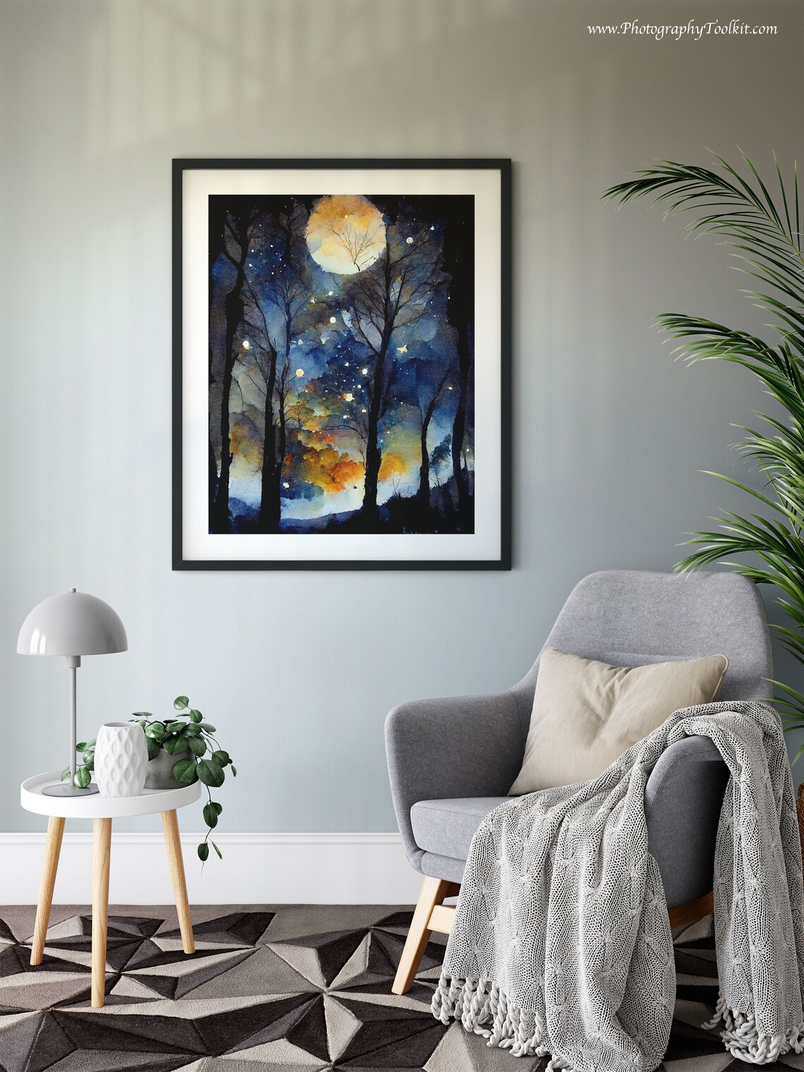 Starry Night Moon and Star Chart Art Print - Image 6