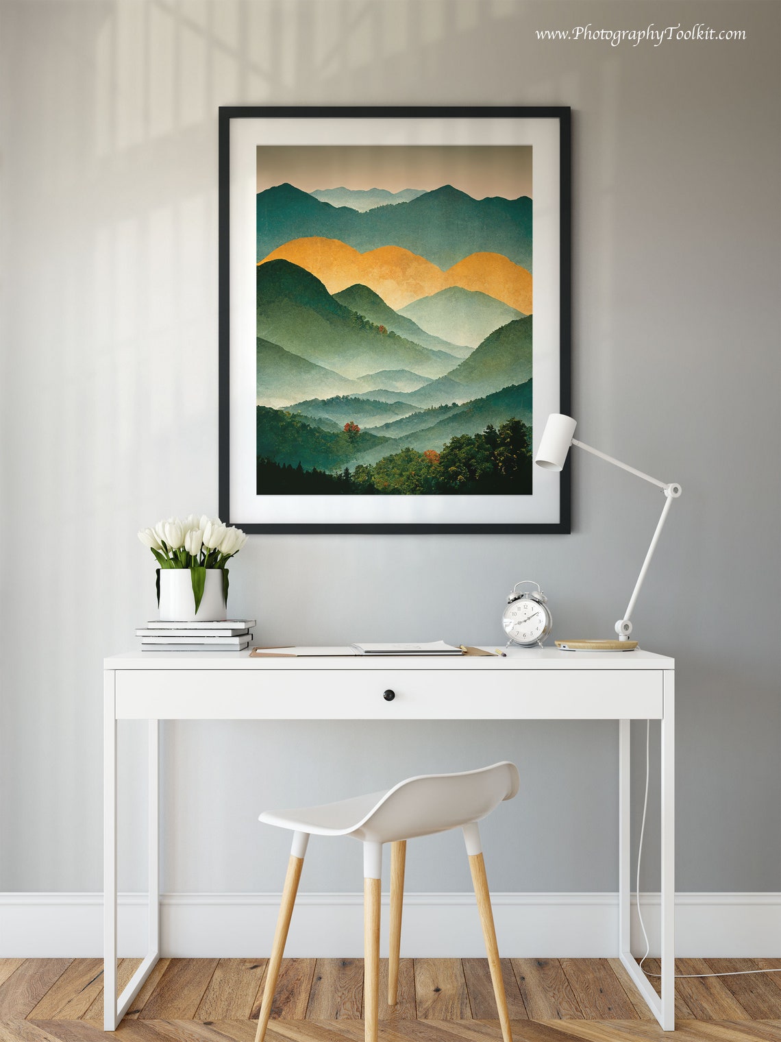 Great Smoky Mountains National Park Print Great Smoky Mountains National Park Poster Mountains Painting Smoky Mountain Art Misty Woods - Image 2