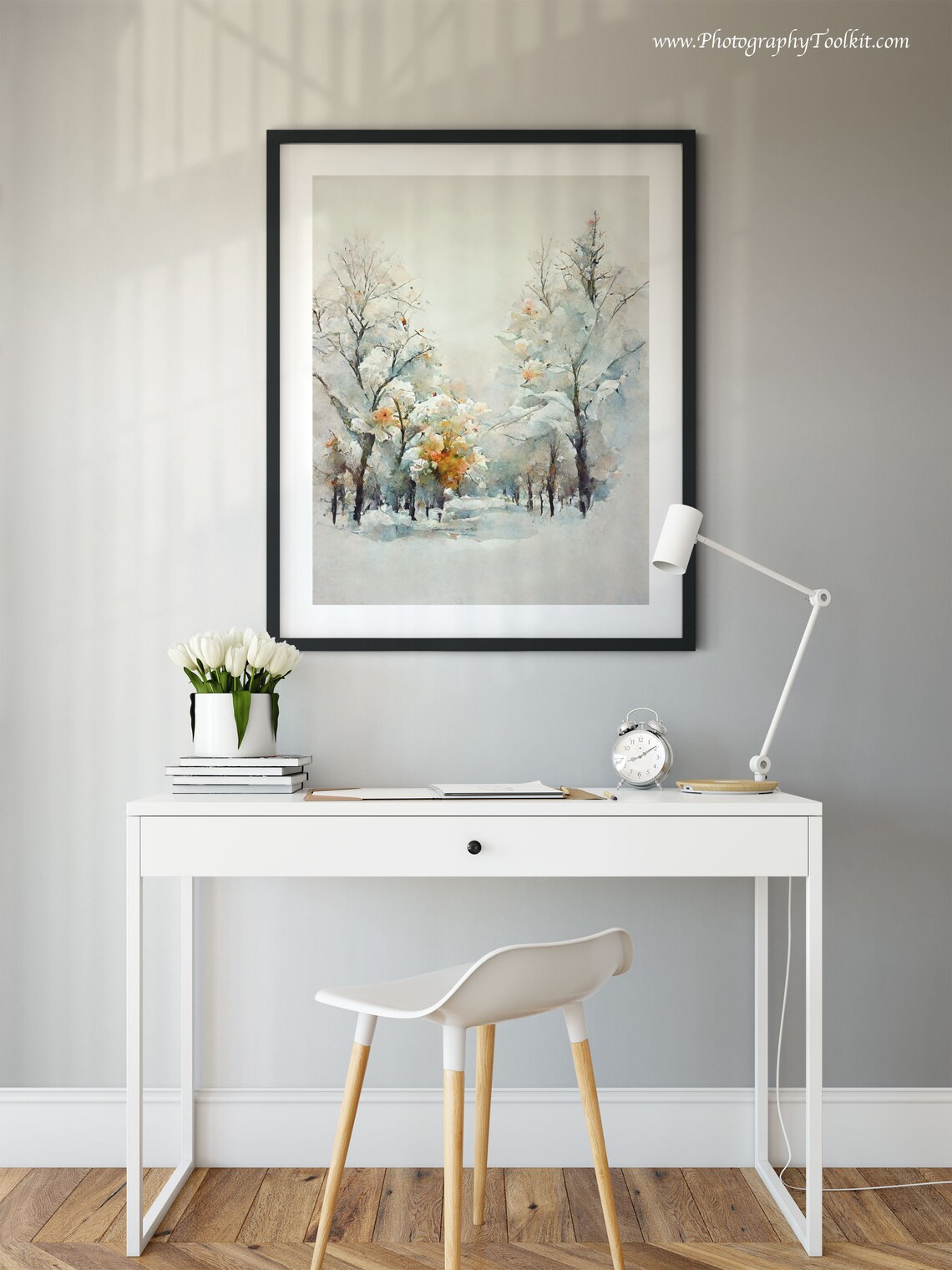 Winter Landscape Forest Watercolor Art Print - Image 4