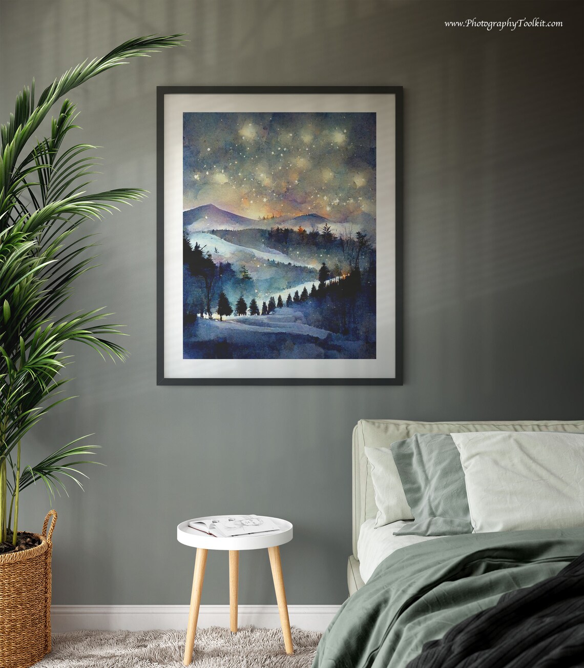 Winter Landscape Art Print, Snowy Trees and Pines - Image 3