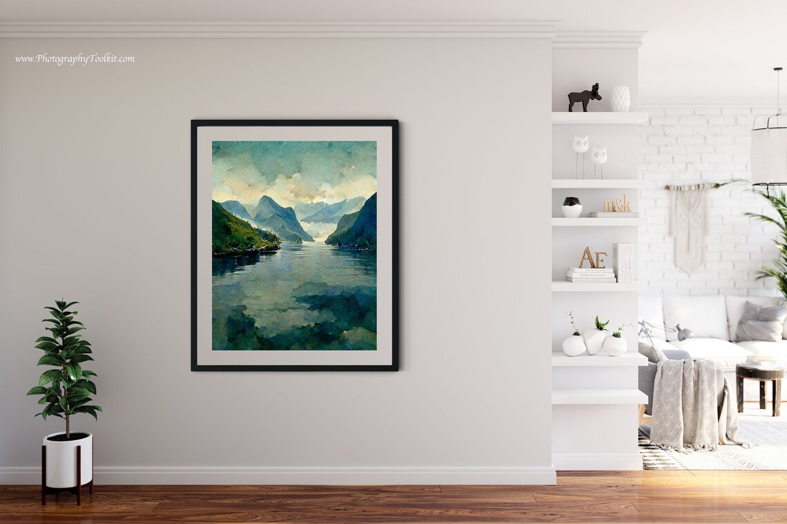 Norwegian Fjord Art Print, Norway Landscape - Image 4