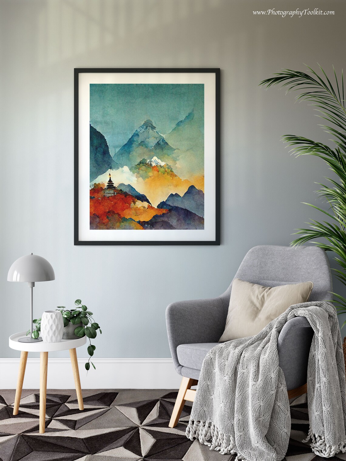Minimalist Nepal Mountain Poster, Nature Art Print - Image 6
