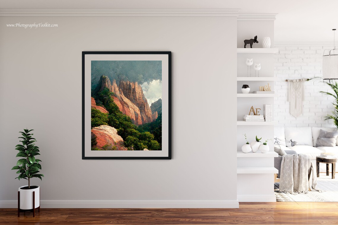 Zion Canyon Boho Western Decor Travel Poster - Image 4