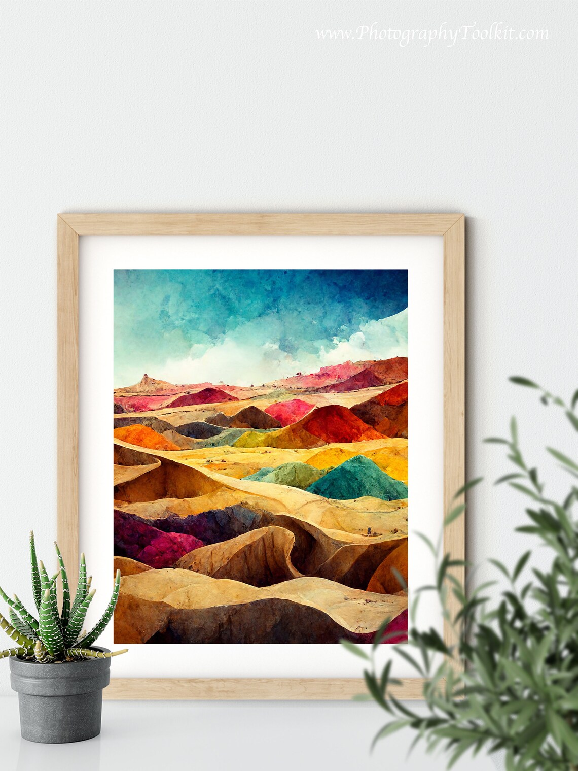 Painted Desert Colorful Badlands Hills Scenic Watercolor Poster - Image 5