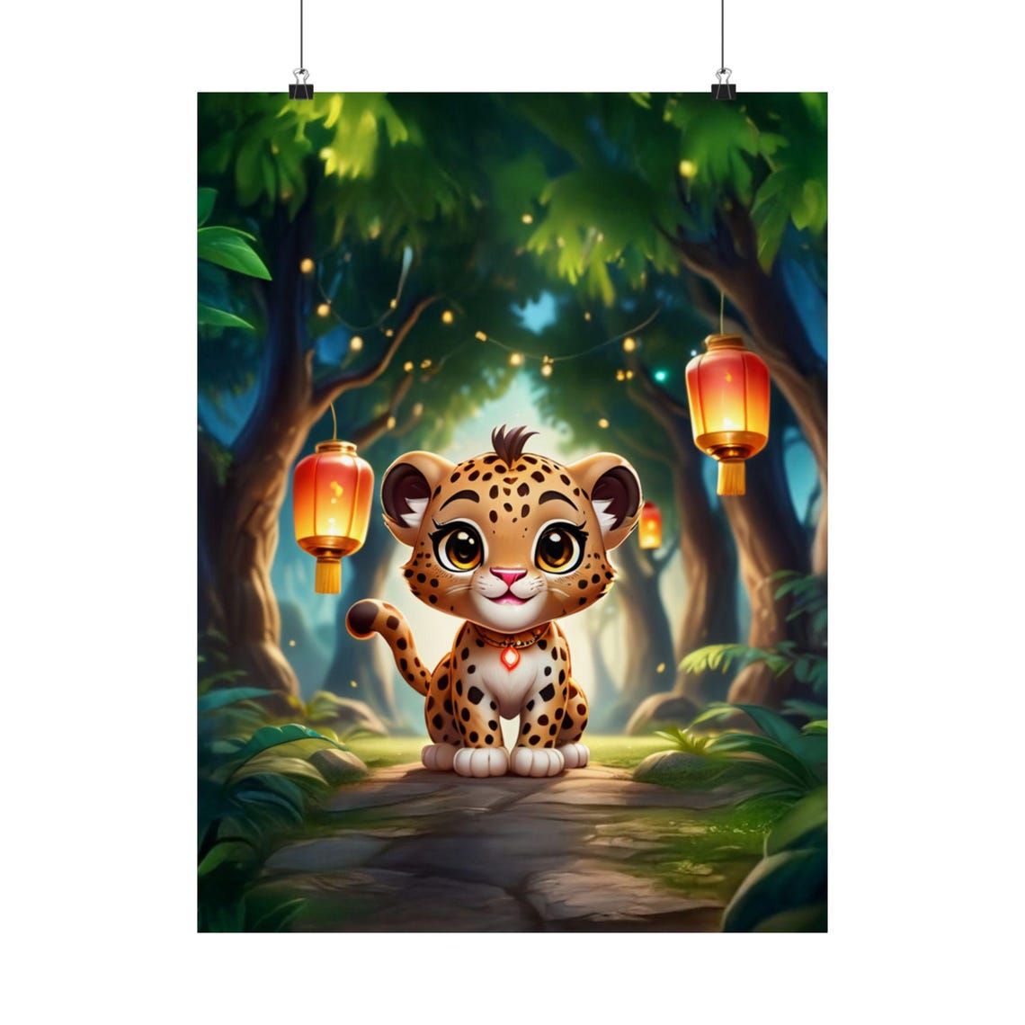 Leopard Whimsical Enchanted Forest, Nursery Decor