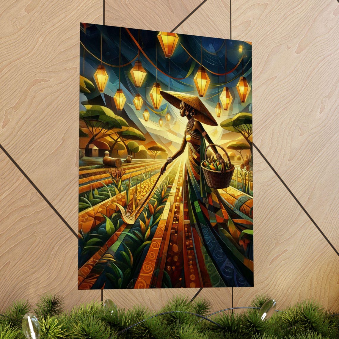 African Women Rustic Home Decor, Bohemian Decor - Image 3