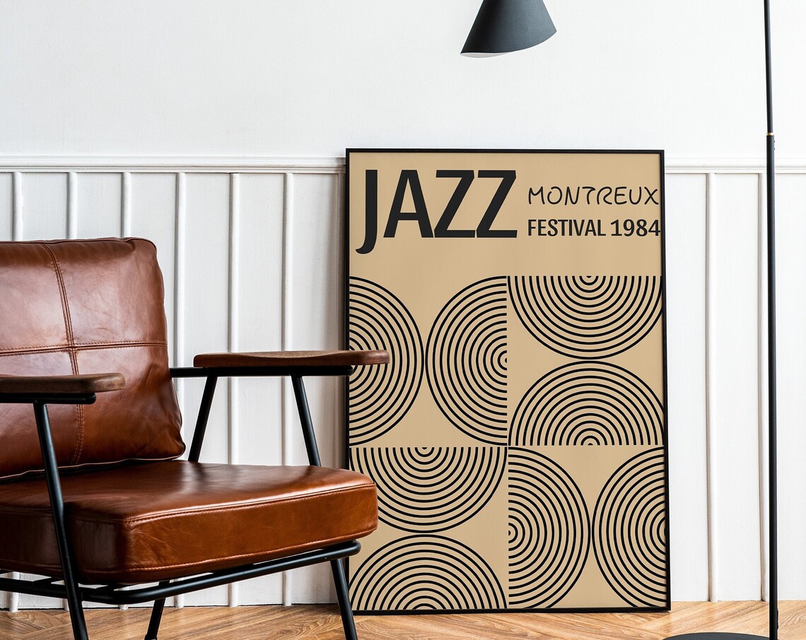 Jazz Festival Retro Mid-Century Modern Art Print