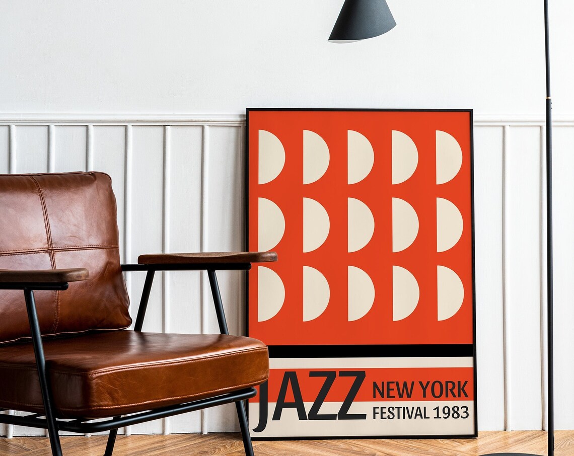 Jazz Festival New York Retro Music Poster Print