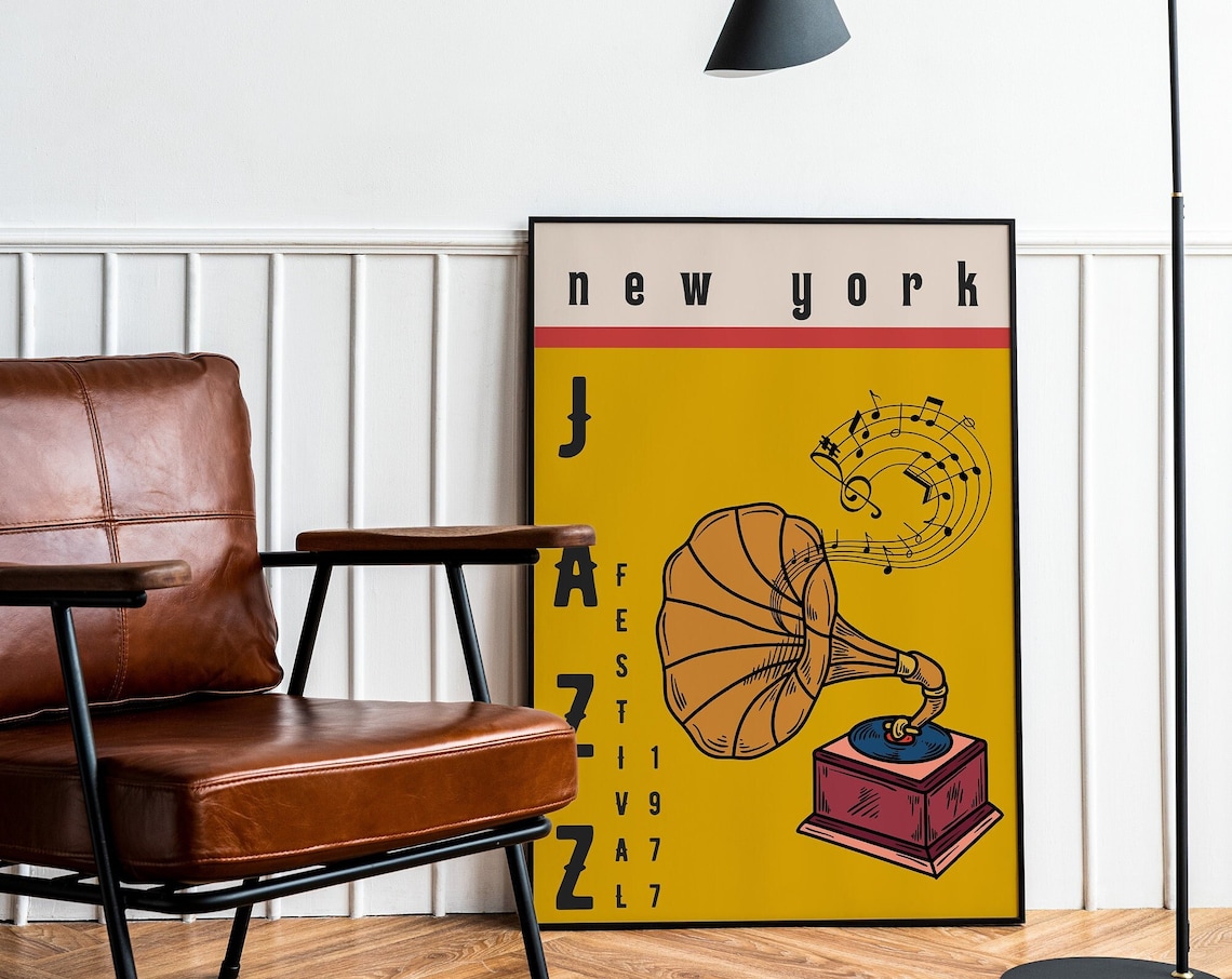 New York Jazz Festival Retro Music Poster