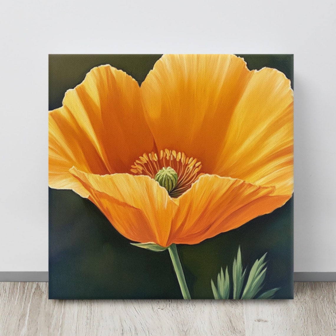 California Poppy Print Large Painting Print Flower Wall Art Nature Art California Poppy Painting Print Large Wall Art