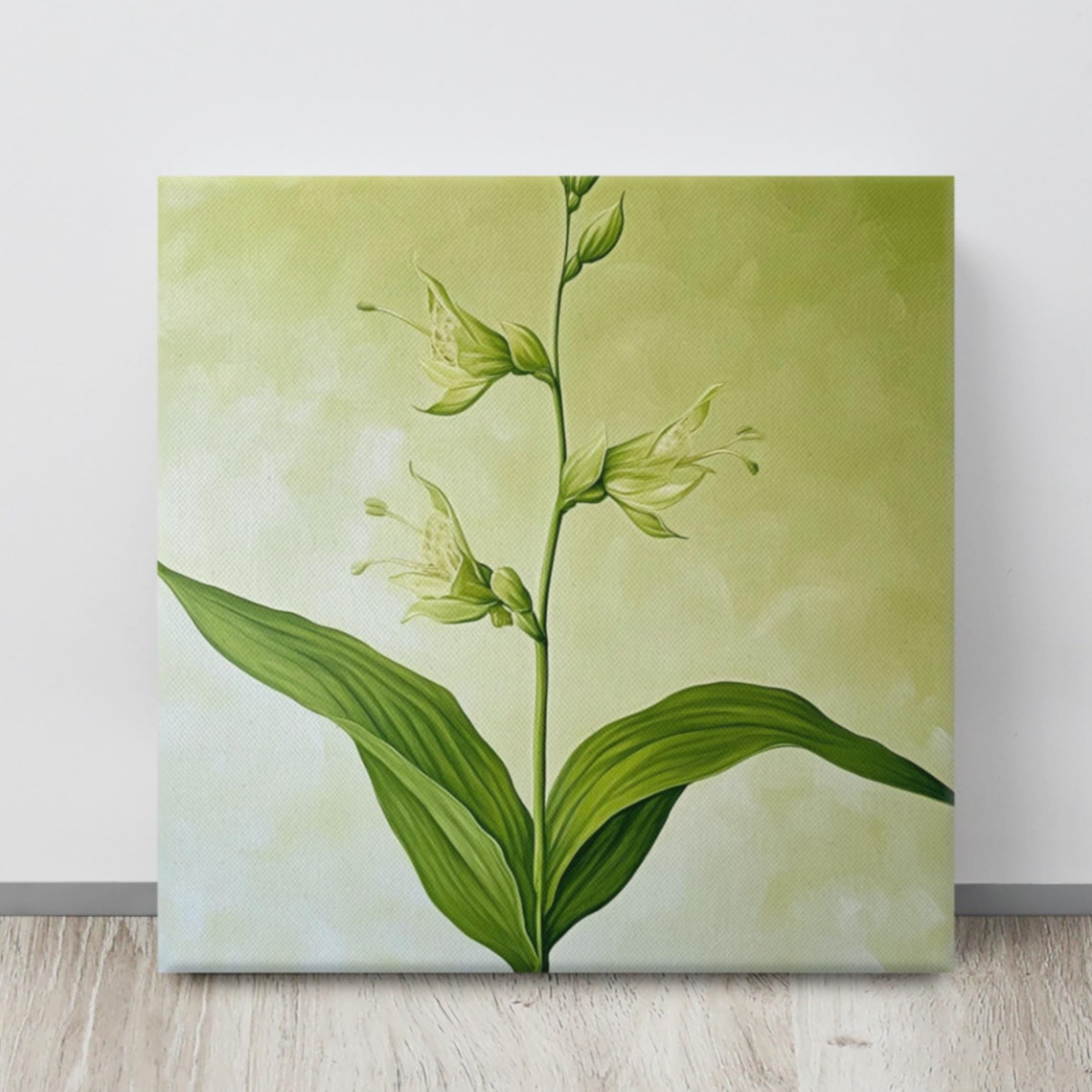 Green Flower Print Plant Wall Art Wall Art Flower Painting Print Green Wall Art Plant Painting Art Print Home Decor